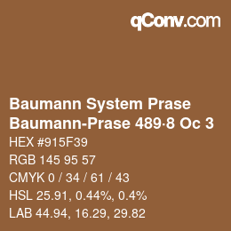 Color code: Baumann System Prase - Baumann-Prase 489·8 Oc 3 | qconv.com