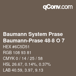 Code couleur: Baumann System Prase - Baumann-Prase 48·8 O 7 | qconv.com