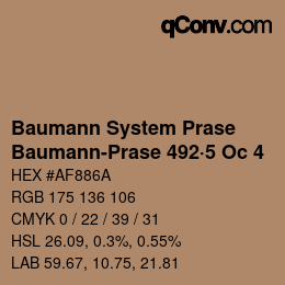 Color code: Baumann System Prase - Baumann-Prase 492·5 Oc 4 | qconv.com