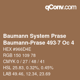 Color code: Baumann System Prase - Baumann-Prase 493·7 Oc 4 | qconv.com