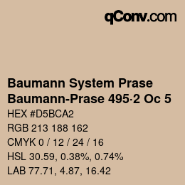 Color code: Baumann System Prase - Baumann-Prase 495·2 Oc 5 | qconv.com