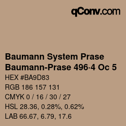 Color code: Baumann System Prase - Baumann-Prase 496·4 Oc 5 | qconv.com