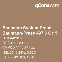 Code couleur: Baumann System Prase - Baumann-Prase 497·6 Oc 5 | qconv.com