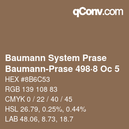 Farbcode: Baumann System Prase - Baumann-Prase 498·8 Oc 5 | qconv.com