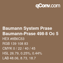 Color code: Baumann System Prase - Baumann-Prase 498·8 Oc 5 | qconv.com