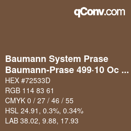 Color code: Baumann System Prase - Baumann-Prase 499·10 Oc 5 | qconv.com