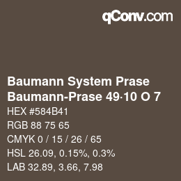 Code couleur: Baumann System Prase - Baumann-Prase 49·10 O 7 | qconv.com