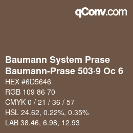 Color code: Baumann System Prase - Baumann-Prase 503·9 Oc 6 | qconv.com