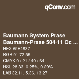Color code: Baumann System Prase - Baumann-Prase 504·11 Oc 6 | qconv.com