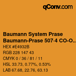 Color code: Baumann System Prase - Baumann-Prase 507·4 CO-Oc | qconv.com