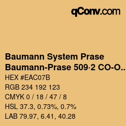 Color code: Baumann System Prase - Baumann-Prase 509·2 CO-Oc 1 | qconv.com