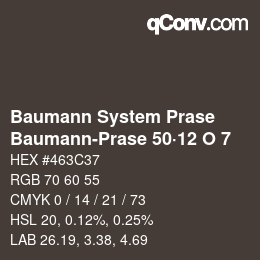 カラーコード: Baumann System Prase - Baumann-Prase 50·12 O 7 | qconv.com