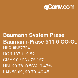 Color code: Baumann System Prase - Baumann-Prase 511·6 CO-Oc 1 | qconv.com