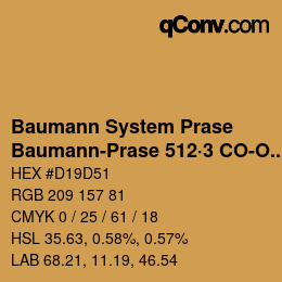 Color code: Baumann System Prase - Baumann-Prase 512·3 CO-Oc 2 | qconv.com