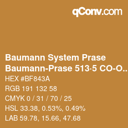 Code couleur: Baumann System Prase - Baumann-Prase 513·5 CO-Oc 2 | qconv.com