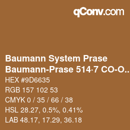 Color code: Baumann System Prase - Baumann-Prase 514·7 CO-Oc 2 | qconv.com