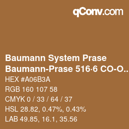 Color code: Baumann System Prase - Baumann-Prase 516·6 CO-Oc 3 | qconv.com