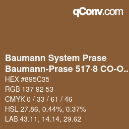Color code: Baumann System Prase - Baumann-Prase 517·8 CO-Oc 3 | qconv.com