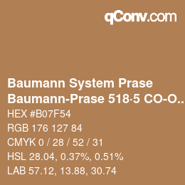 Color code: Baumann System Prase - Baumann-Prase 518·5 CO-Oc 4 | qconv.com