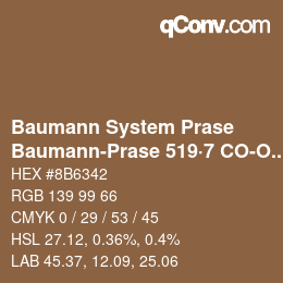 Color code: Baumann System Prase - Baumann-Prase 519·7 CO-Oc 4 | qconv.com