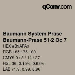 颜色代码: Baumann System Prase - Baumann-Prase 51·2 Oc 7 | qconv.com