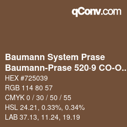 Code couleur: Baumann System Prase - Baumann-Prase 520·9 CO-Oc 4 | qconv.com