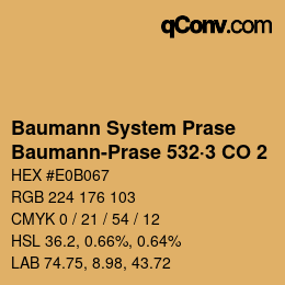 Code couleur: Baumann System Prase - Baumann-Prase 532·3 CO 2 | qconv.com