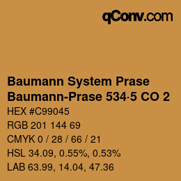 Código de color: Baumann System Prase - Baumann-Prase 534·5 CO 2 | qconv.com