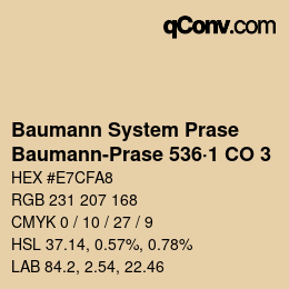 Código de color: Baumann System Prase - Baumann-Prase 536·1 CO 3 | qconv.com