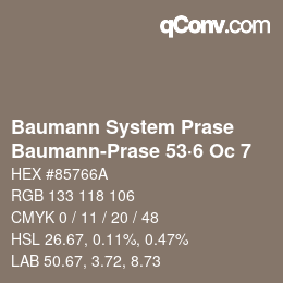 Code couleur: Baumann System Prase - Baumann-Prase 53·6 Oc 7 | qconv.com