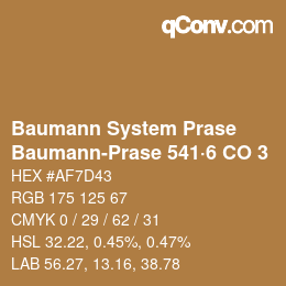 Code couleur: Baumann System Prase - Baumann-Prase 541·6 CO 3 | qconv.com