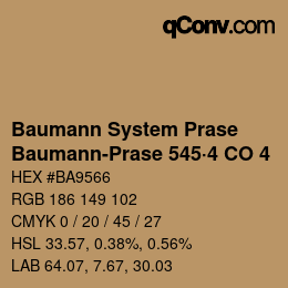 Code couleur: Baumann System Prase - Baumann-Prase 545·4 CO 4 | qconv.com