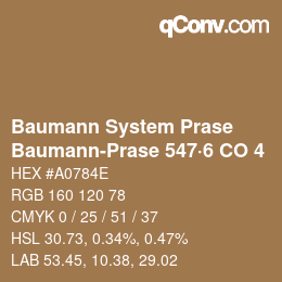 Código de color: Baumann System Prase - Baumann-Prase 547·6 CO 4 | qconv.com