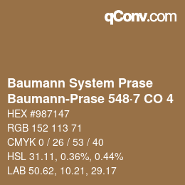Código de color: Baumann System Prase - Baumann-Prase 548·7 CO 4 | qconv.com