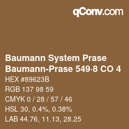 Código de color: Baumann System Prase - Baumann-Prase 549·8 CO 4 | qconv.com
