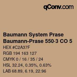 Color code: Baumann System Prase - Baumann-Prase 550·3 CO 5 | qconv.com