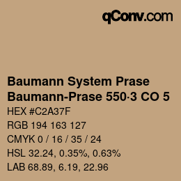 Código de color: Baumann System Prase - Baumann-Prase 550·3 CO 5 | qconv.com