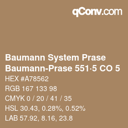 Code couleur: Baumann System Prase - Baumann-Prase 551·5 CO 5 | qconv.com