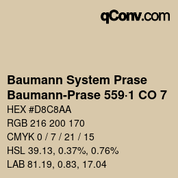 Color code: Baumann System Prase - Baumann-Prase 559·1 CO 7 | qconv.com