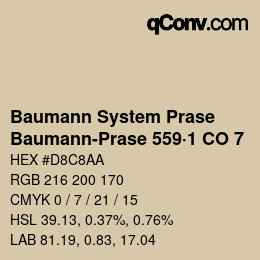 Código de color: Baumann System Prase - Baumann-Prase 559·1 CO 7 | qconv.com