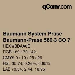 Código de color: Baumann System Prase - Baumann-Prase 560·3 CO 7 | qconv.com