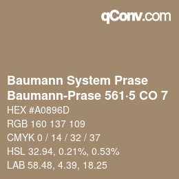 Code couleur: Baumann System Prase - Baumann-Prase 561·5 CO 7 | qconv.com