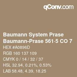 カラーコード: Baumann System Prase - Baumann-Prase 561·5 CO 7 | qconv.com