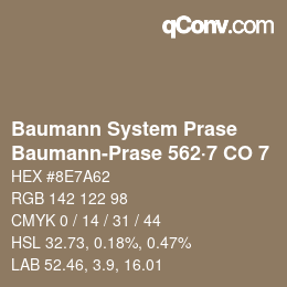 Código de color: Baumann System Prase - Baumann-Prase 562·7 CO 7 | qconv.com
