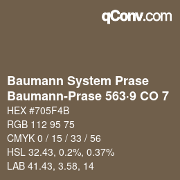 Código de color: Baumann System Prase - Baumann-Prase 563·9 CO 7 | qconv.com