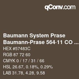 Code couleur: Baumann System Prase - Baumann-Prase 564·11 CO 7 | qconv.com