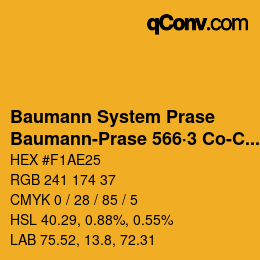 Color code: Baumann System Prase - Baumann-Prase 566·3 Co-CO | qconv.com