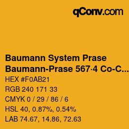 カラーコード: Baumann System Prase - Baumann-Prase 567·4 Co-CO | qconv.com
