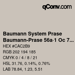 Color code: Baumann System Prase - Baumann-Prase 56a·1 Oc 7½ | qconv.com