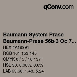 Code couleur: Baumann System Prase - Baumann-Prase 56b·3 Oc 7½ | qconv.com